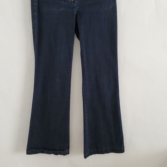 Theory Wide Leg Flare Exposed Button Jeans sz 6 - Picture 3 of 8